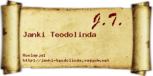 Janki Teodolinda névjegykártya